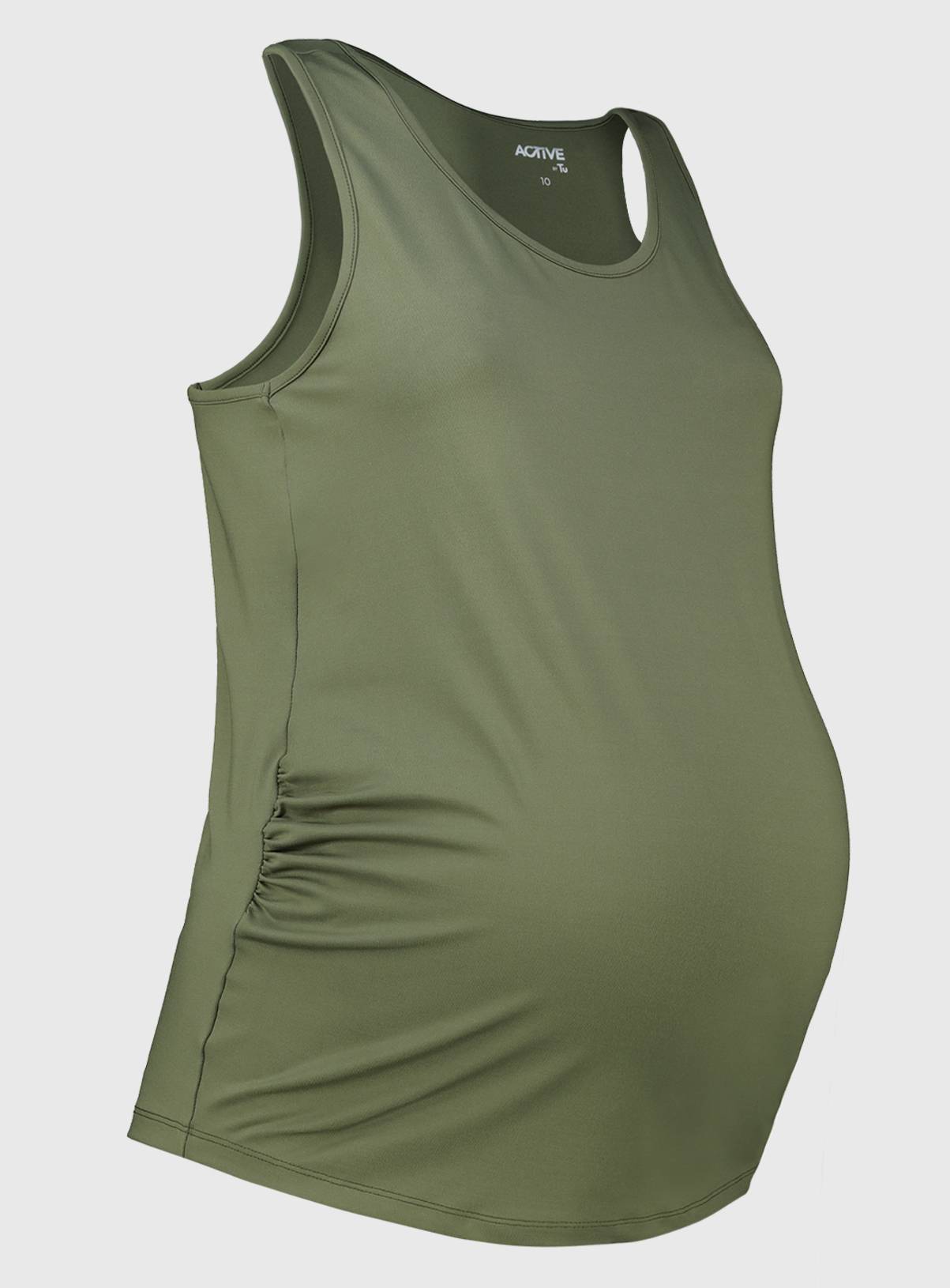 MATERNITY Active Khaki Racer Vest Top - 12 - Image 3
