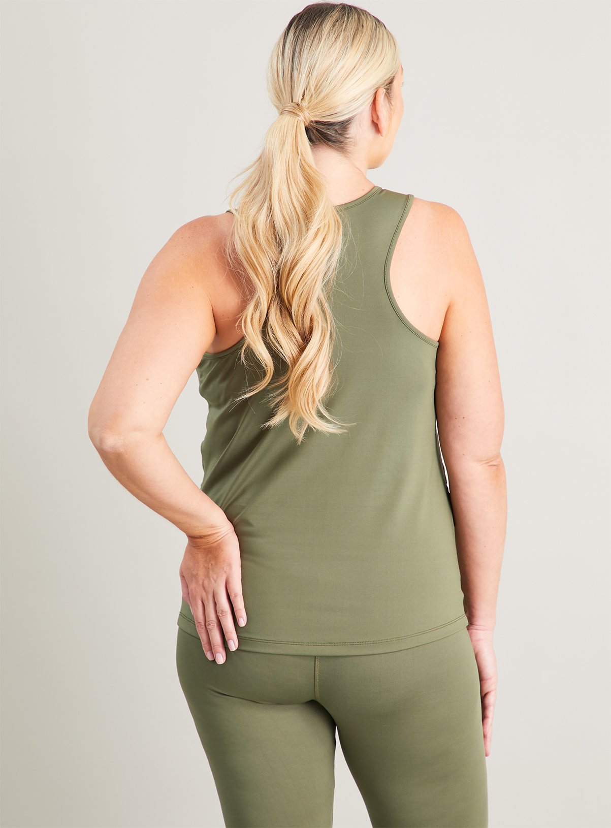 MATERNITY Active Khaki Racer Vest Top - 12 - Image 4 thumbnail