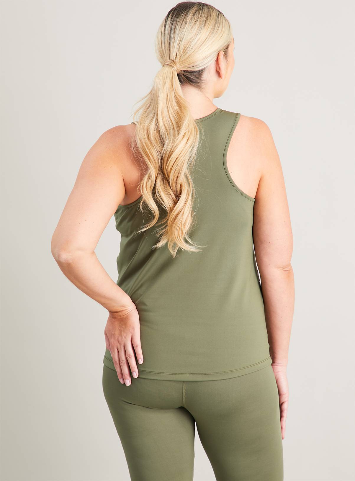 MATERNITY Active Khaki Racer Vest Top - 12 - Image 4