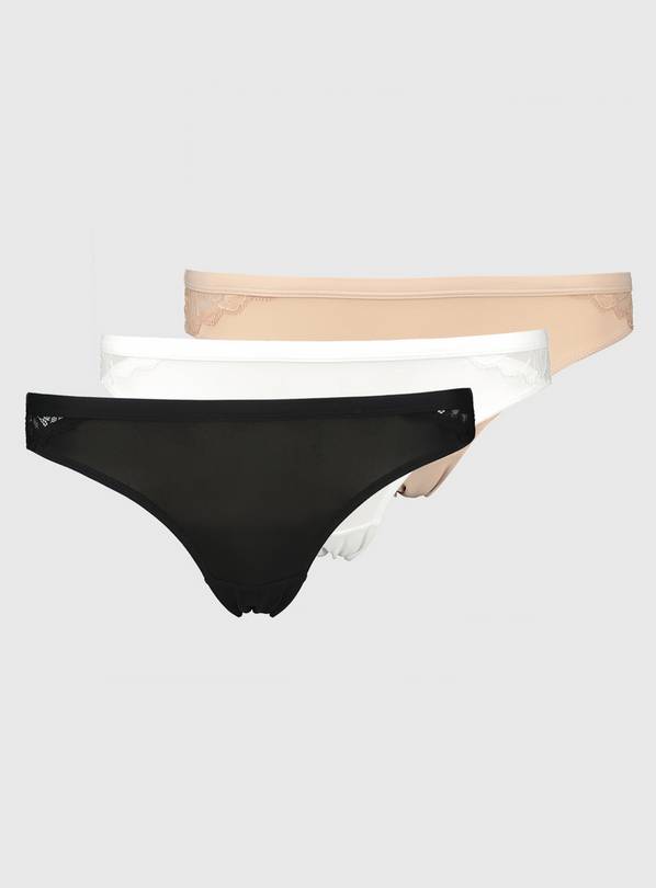 Black/White/Nude Short No VPL Knickers 3 Pack
