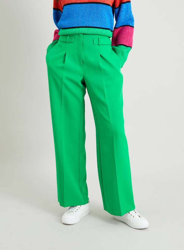 Emerald Green Wide Leg Trousers