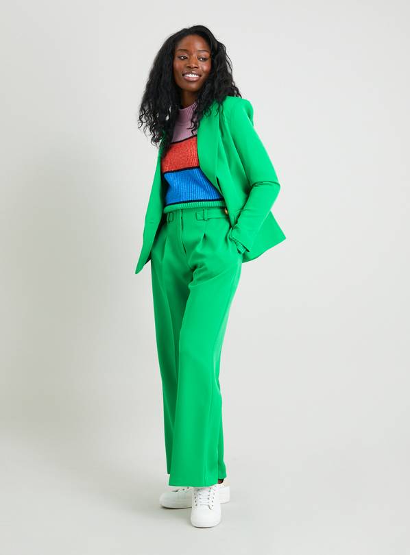 Green straight 2025 leg trousers