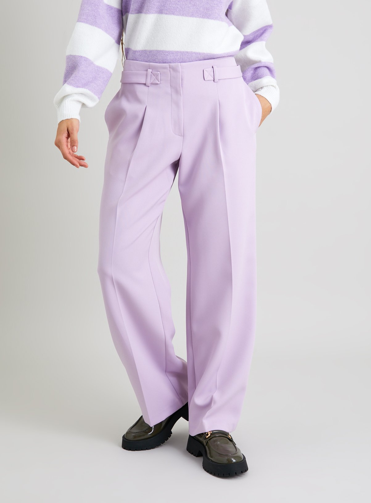 Lilac Wide Leg Coord Trousers - 20L - Image 1 thumbnail