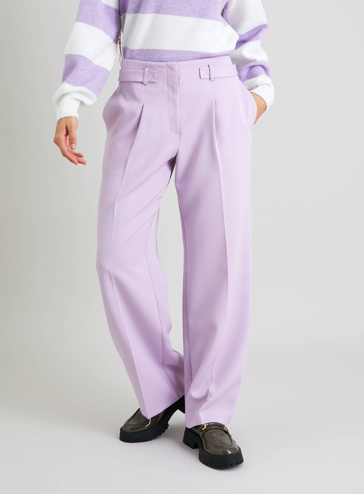 Lilac Wide Leg Coord Trousers - 20L - Image 1