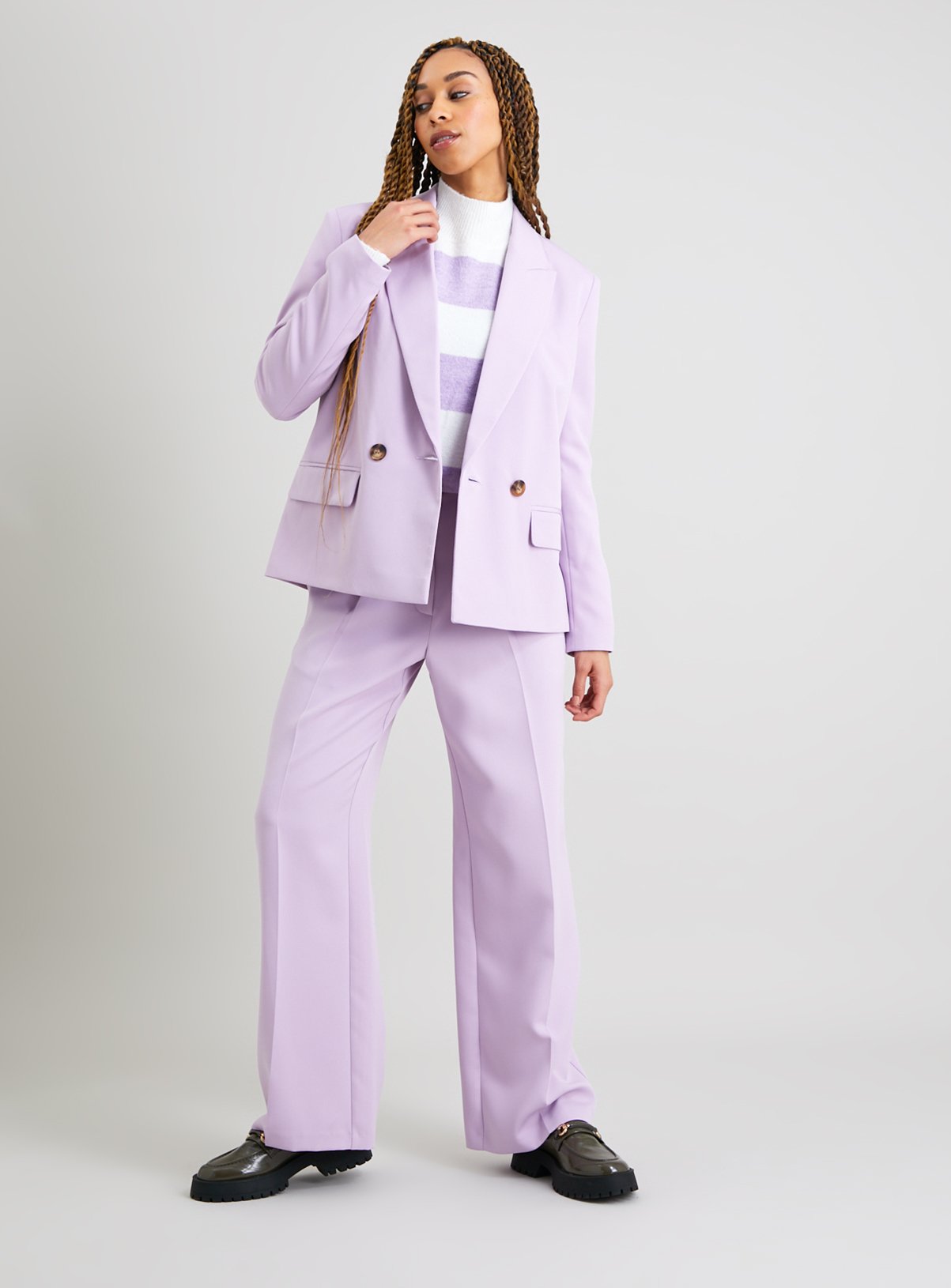 Lilac Wide Leg Coord Trousers - 20L - Image 2 thumbnail