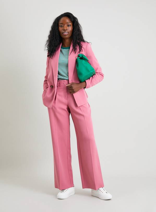 Zara pink wide leg hot sale trousers