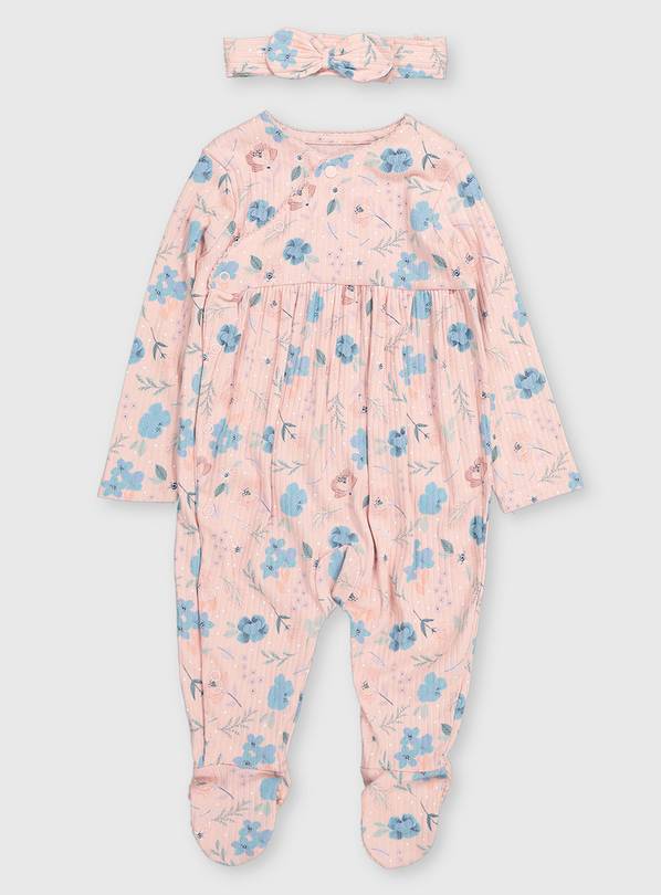 Baby Pink Smocked Sleepsuit, Blanket & Mittens Hospital Set - Deolinda SS26 In Stock Now
