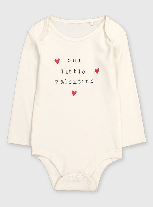 Buy Cream Valentine's Day Bodysuit Newborn Bodysuits and vests Argos