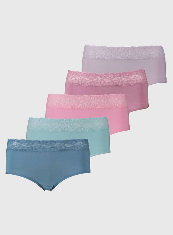 Buy Pastel Comfort Lace Full Knickers 5 Pack 8 Knickers Argos