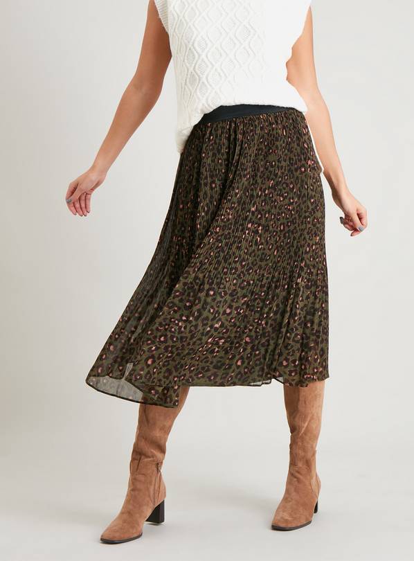 Leopard print pull shop on midi skirt