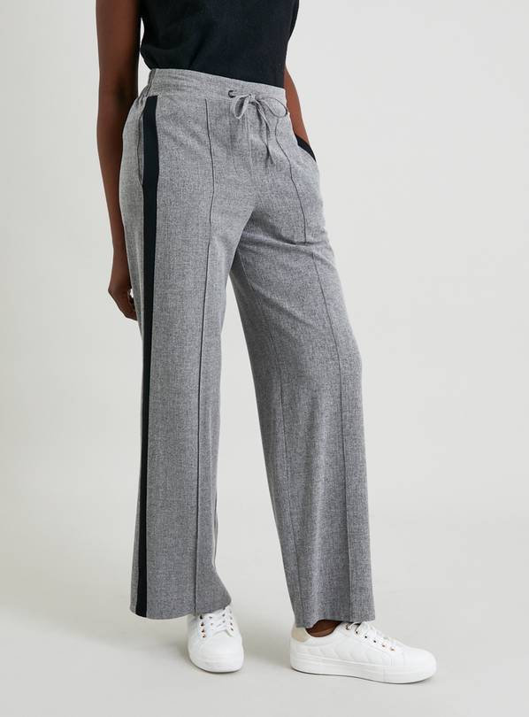 Buy Grey Wide Leg Side Stripe Trousers 18S Trousers Argos