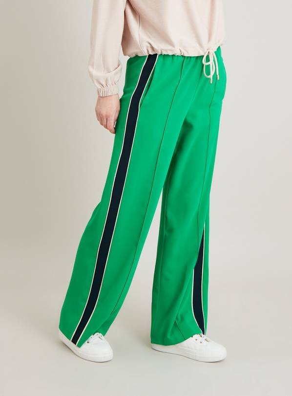 Jeans with green store side stripe