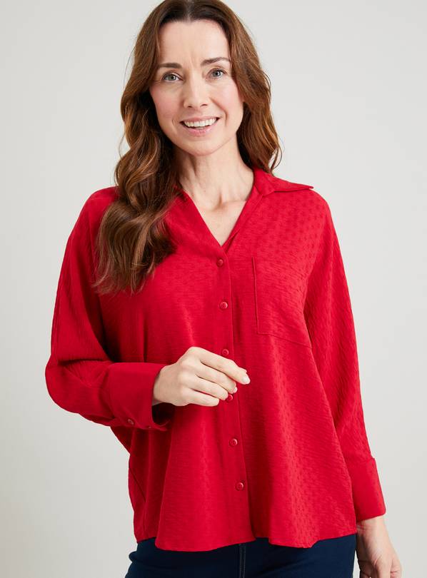 Buy Red Swiss Dot Drapey Blouse 20 Blouses Argos