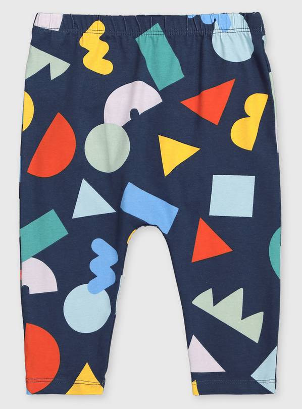 Buy Navy Abstract Shape Print Bottoms - 18-24 months | Trousers and ...