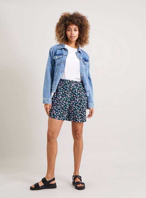 Patterned Shorts - Dark blue/floral - Ladies