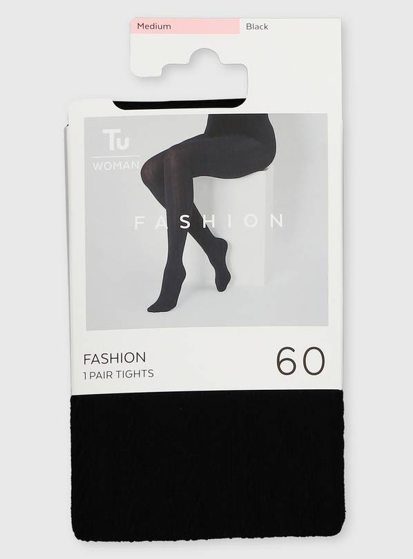 Buy Black 60 Denier Cable Tights L Tights Argos