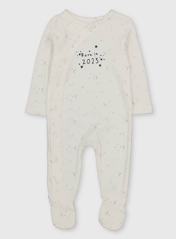 Cream Born In 2023 Sleepsuit - Tiny Baby