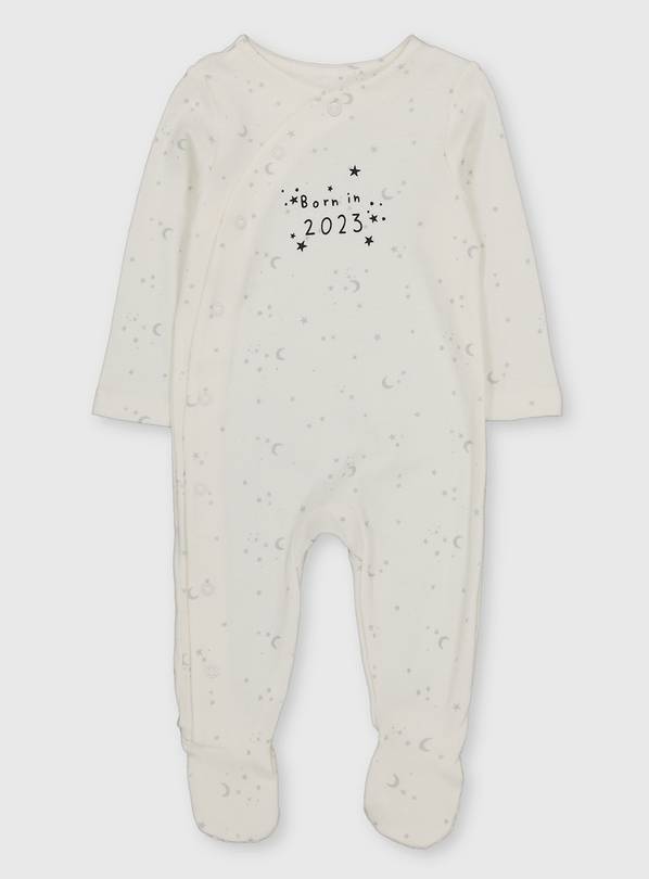 Cream Born In 2023 Sleepsuit - 6-9 months