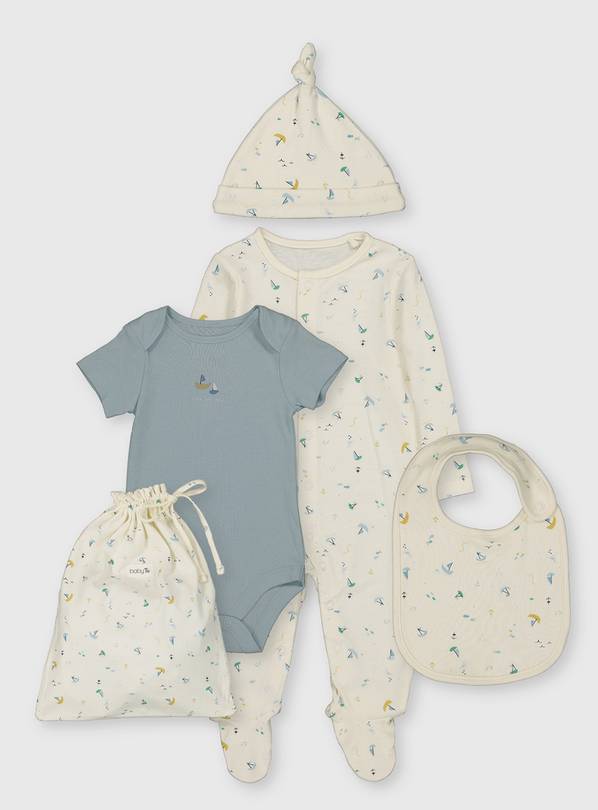 Buy Nautical Cream Blue 5 Piece Starter Set Newborn Sleepsuits and pyjamas Argos