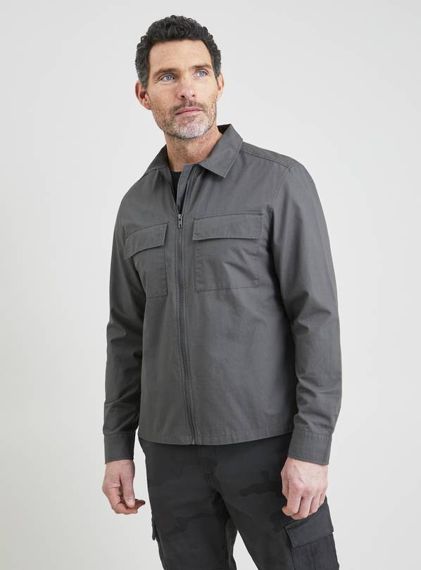 Buy Charcoal Grey Zip-Through Lightweight Technical Jacket - M 
