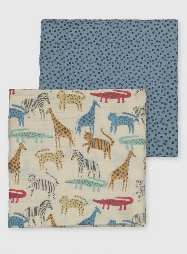Buy Safari Large Muslin Cloths 2 Pack One Size Multipacks Argos
