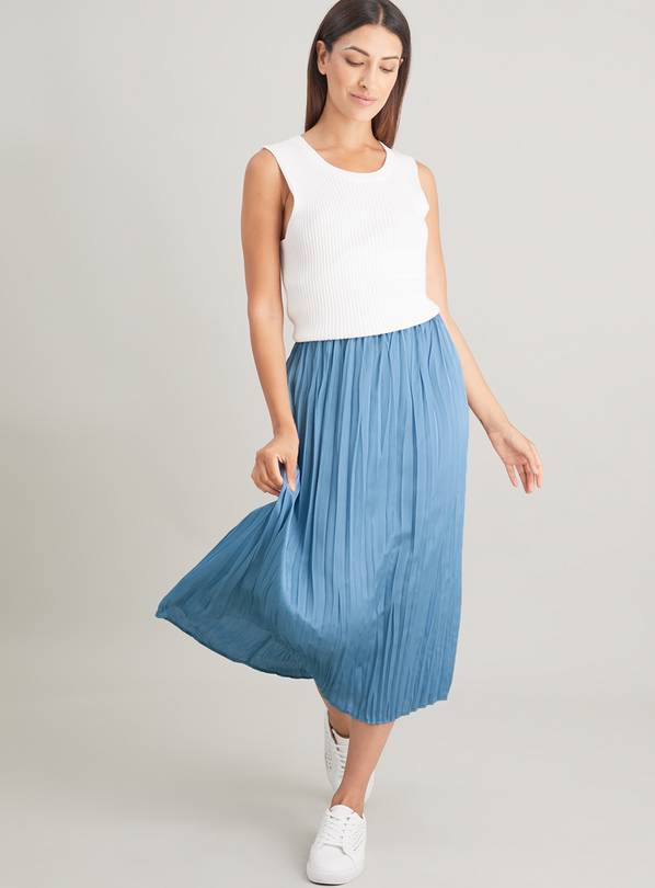 Light blue outlet pleated skirt cheap