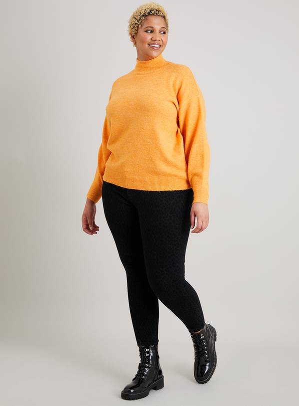 Yellow to Orange Leopard Print Plus Size Leggings