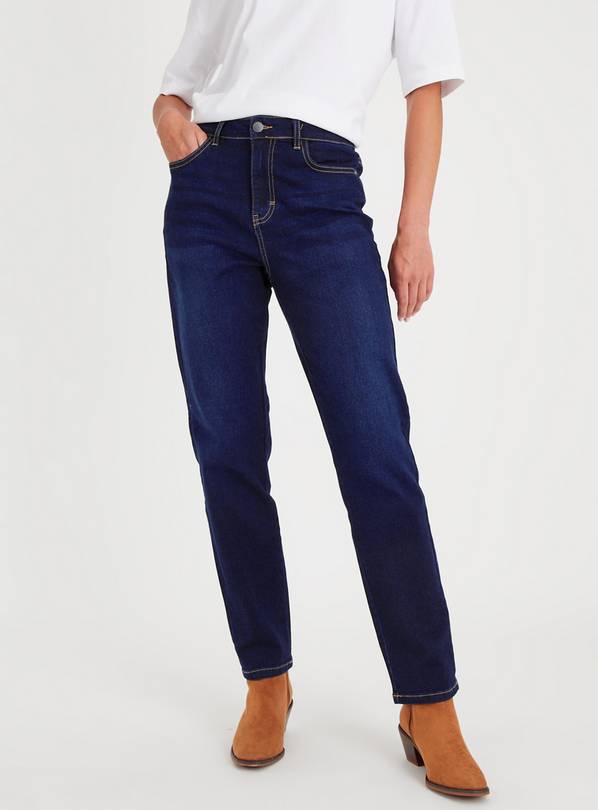 Juniors Medium Wash High Rise Mom Jeans - 5