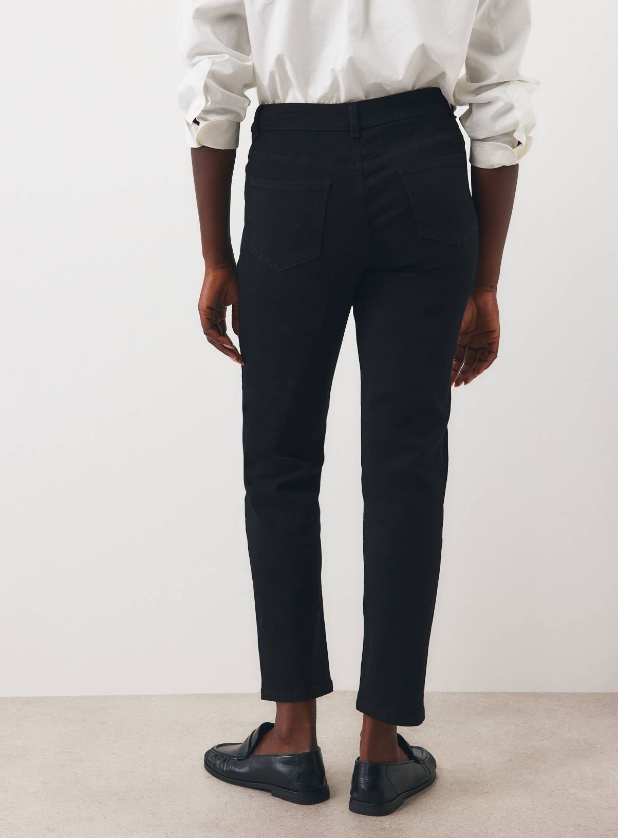 Black Denim Straight Leg Jeans 14L - Image 4