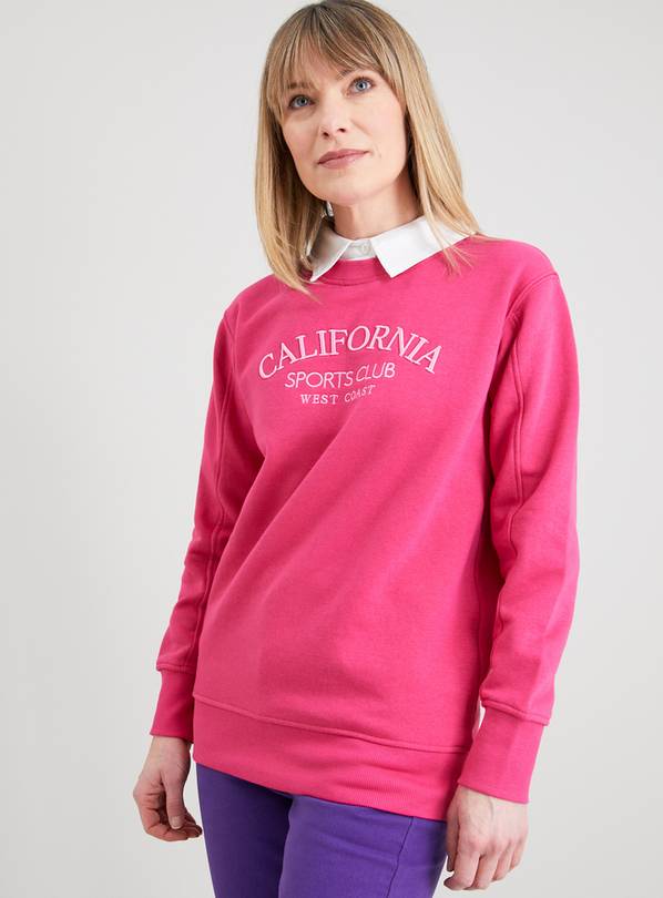 Pink Mock Collar California Slogan Sweatshirt - XXL | Hoodies and sweatshirts Argos