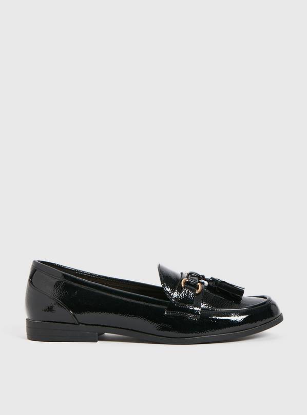 Patent black hot sale loafers ladies