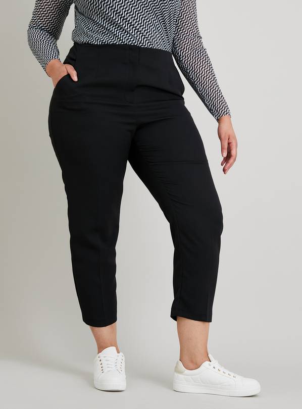 Black High Waisted Tapered Coord Trousers - 16