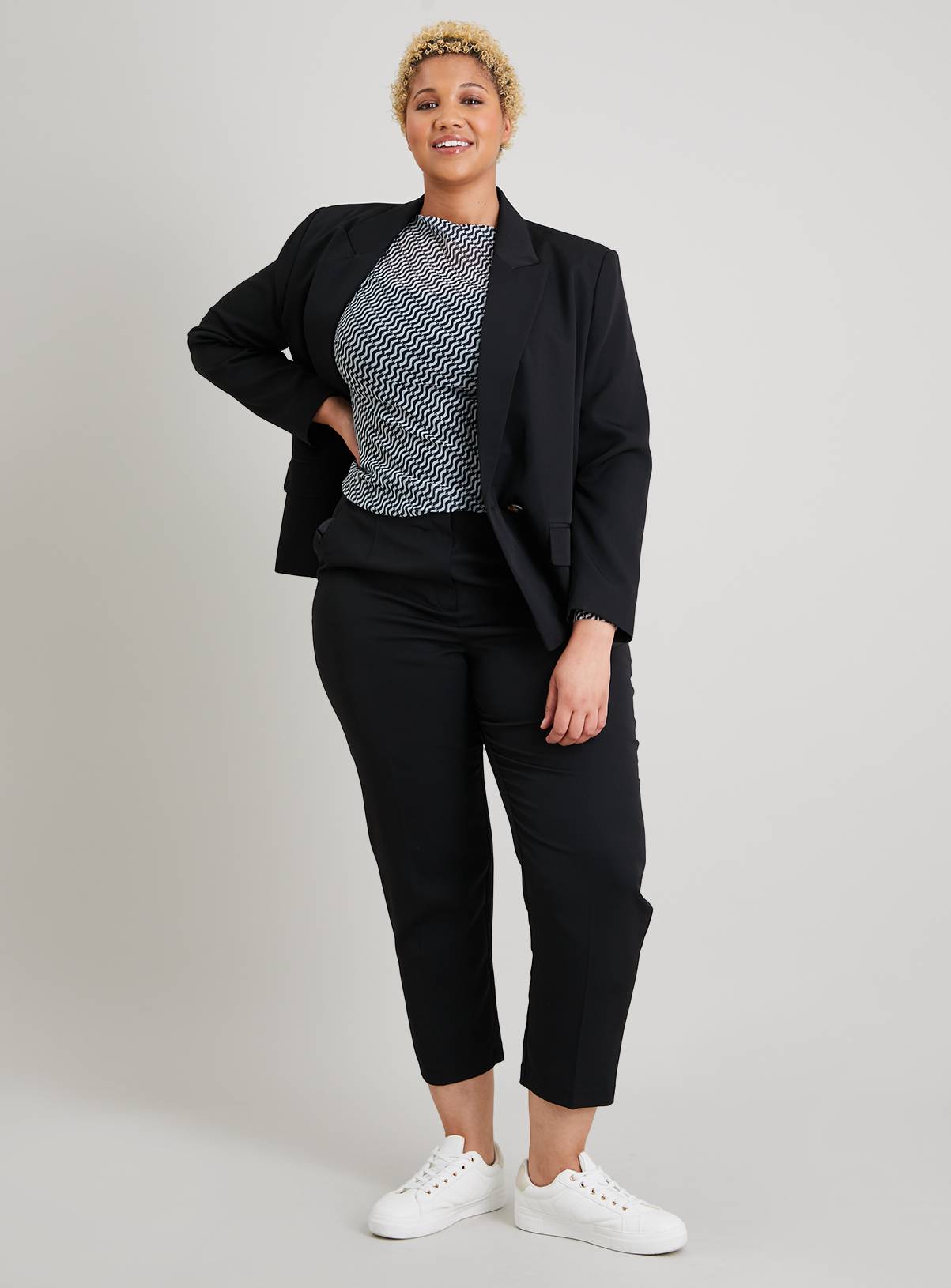 Black High Waisted Tapered Coord Trousers - 16 - Image 2