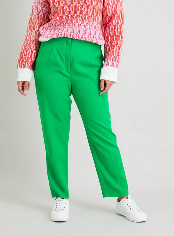 Green High Waisted Tapered Coord Trousers - 12