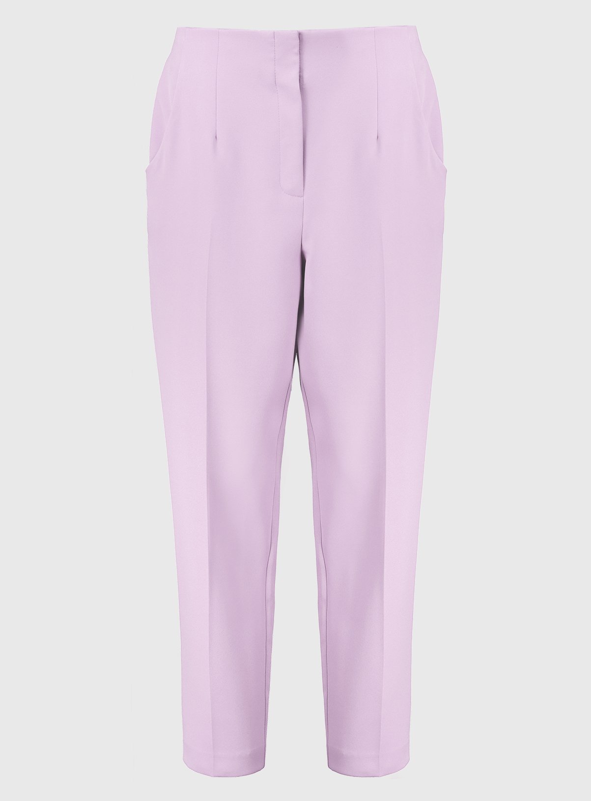 Lilac High Waisted Tapered Coord Trousers - 16 - Image 3 thumbnail