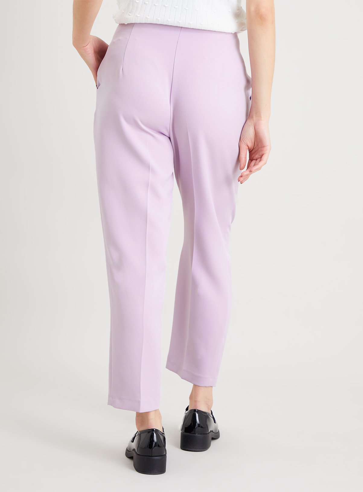 Lilac High Waisted Tapered Coord Trousers - 16 - Image 4 thumbnail