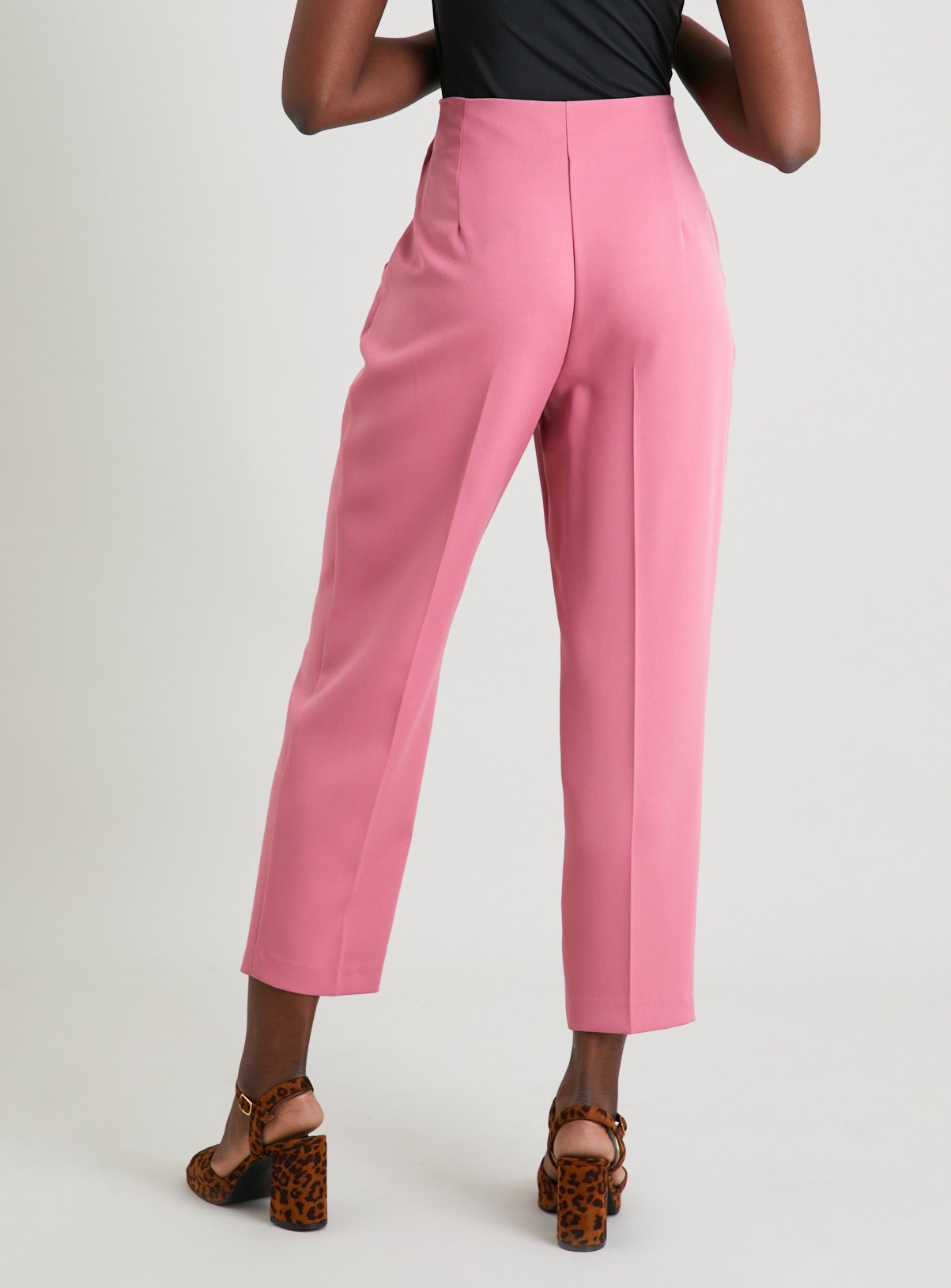 Pink High Waisted Tapered Coord Trousers - 18 - Image 4 thumbnail