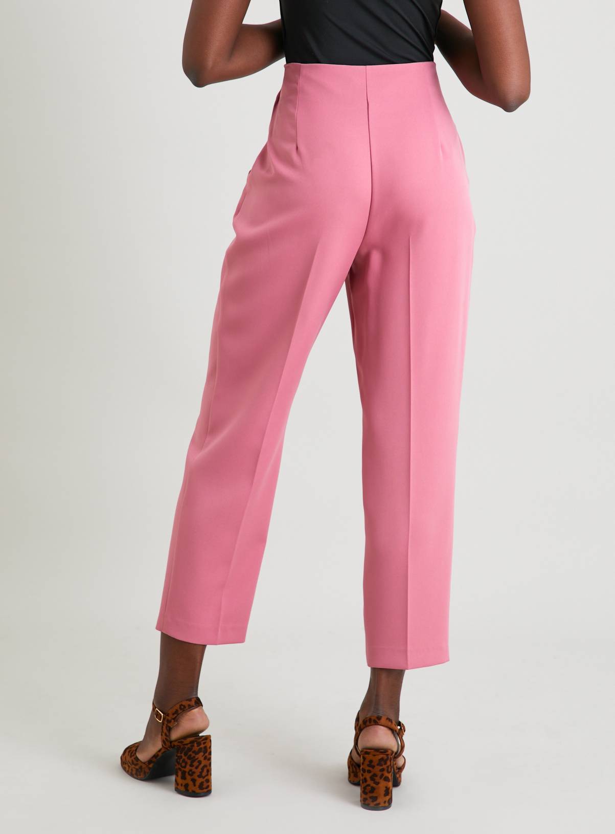Pink High Waisted Tapered Coord Trousers - 18 - Image 4