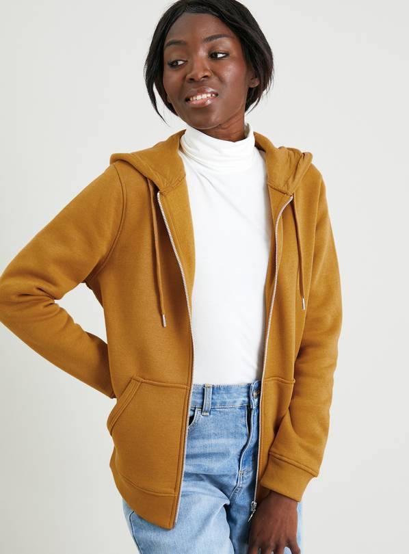 Buy Mustard Zip-Through Hoodie - L | Hoodies and sweatshirts | Tu