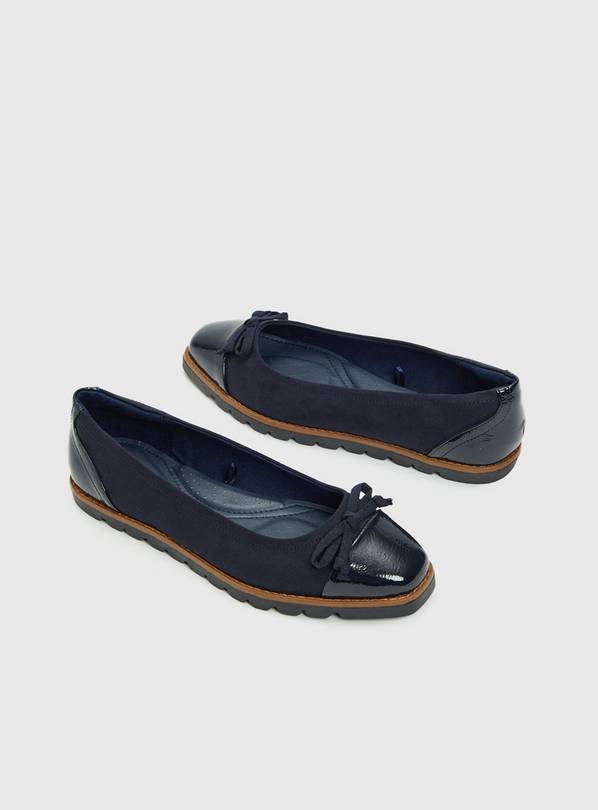 Buy Sole Comfort Navy Faux Suede Ballerina Shoes 8 Shoes Tu