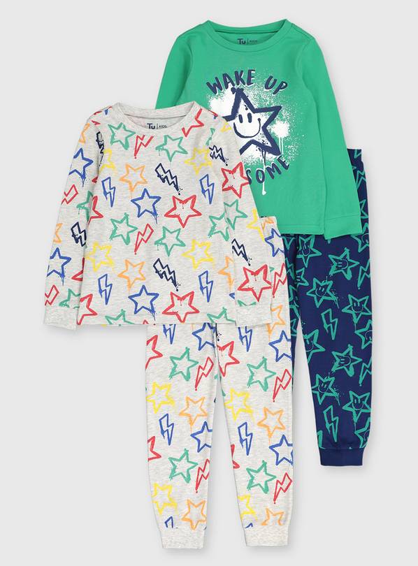 Buy Star Print Snuggle Fit Pyjamas 2 Pack 1112 years Multipacks