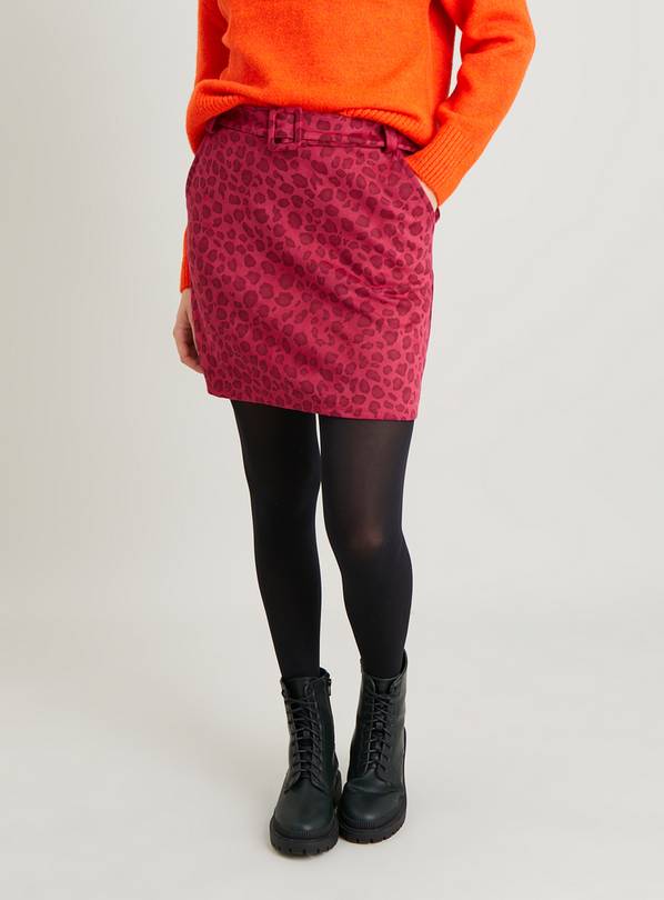 Faux suede outlet leopard skirt