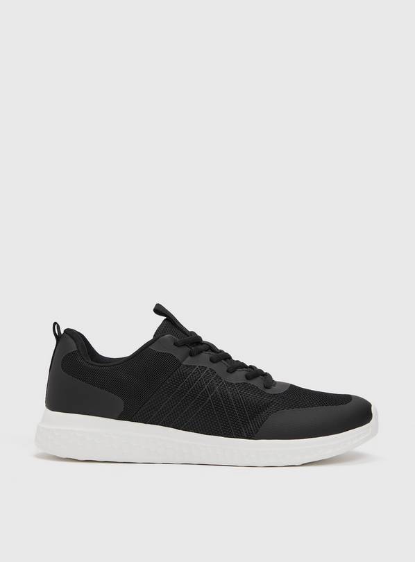 Active Black Lace Up Trainer - 6