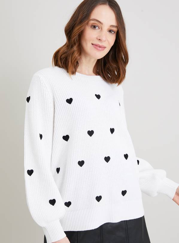 Buy Cream Embroidered Heart Jumper - 24 | Jumpers | Argos