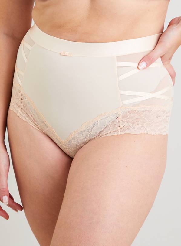 Buy Secret Shaping Ivory & Peach Light Control Lace Knicker 2 Pack