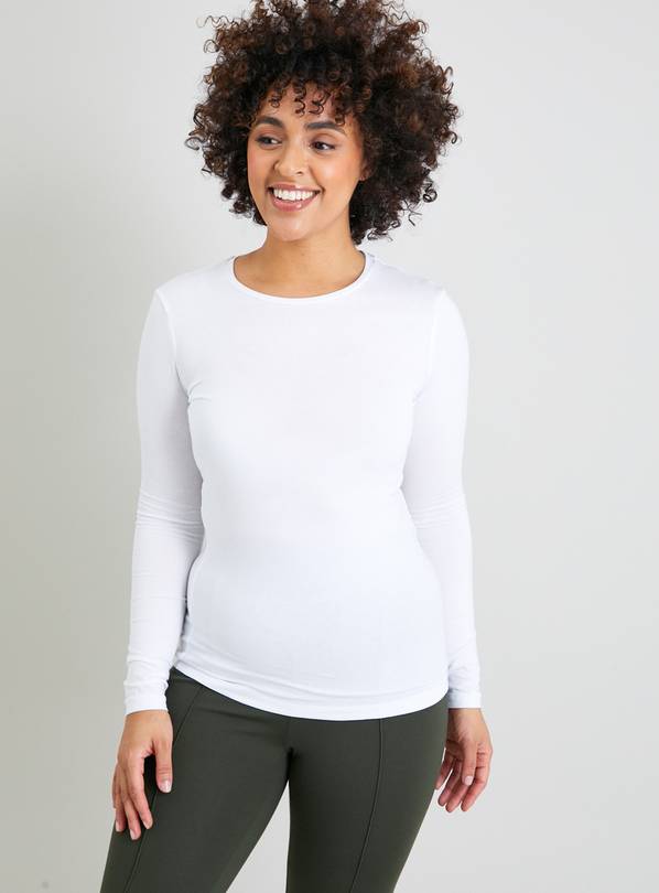 White Slim Fit Long Sleeve Top 22