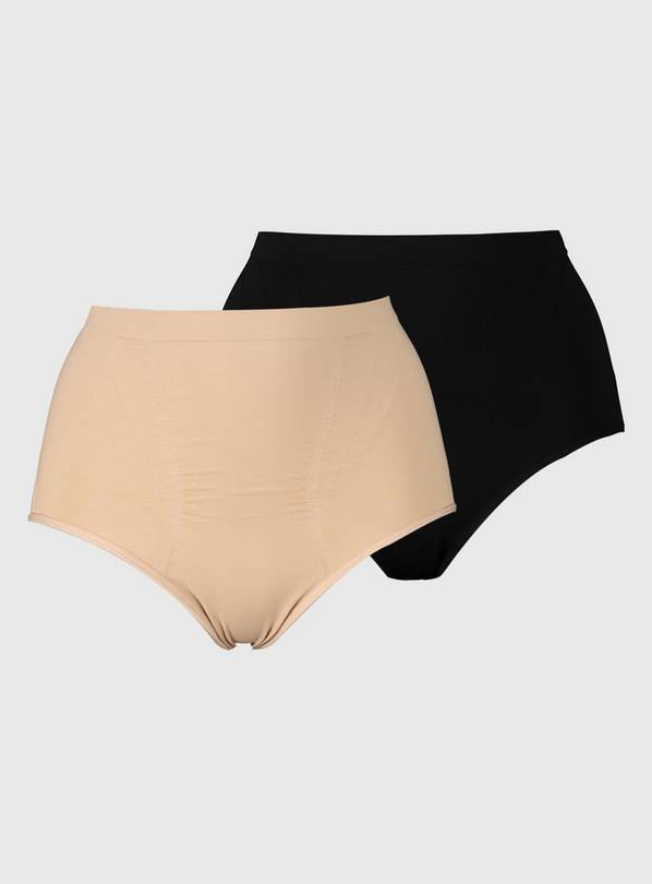 Secret Shaping Black & Nude Sculpting Knickers 2 Pk L