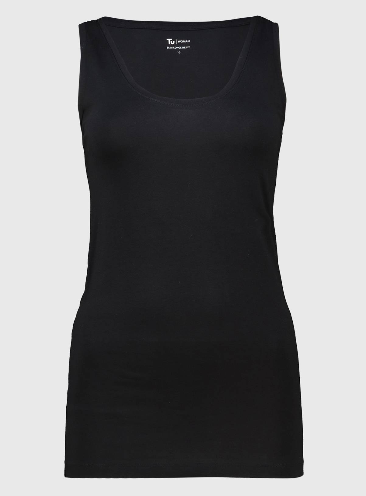 Black Longline Wide Strap Vest  22 - Image 3