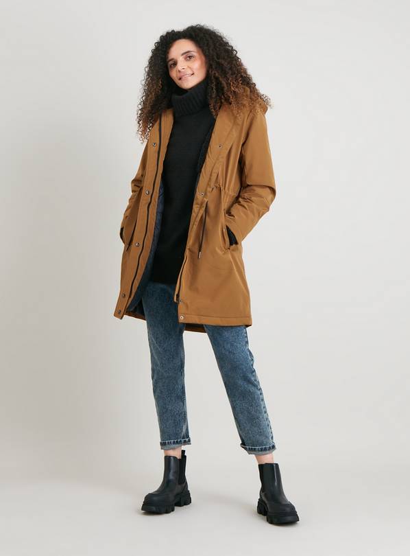 Tan parka hot sale coat womens