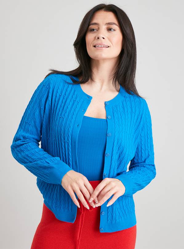 Blue Soft Touch Mini Cable Knit Cardigan - 24